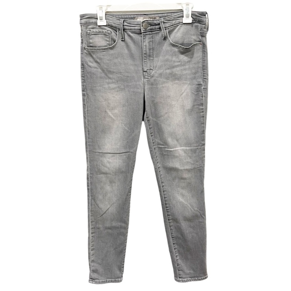 Athleta Jeans Women's 12 Scukptek Skinny Jeans in Light Gray Grunge Minimalist